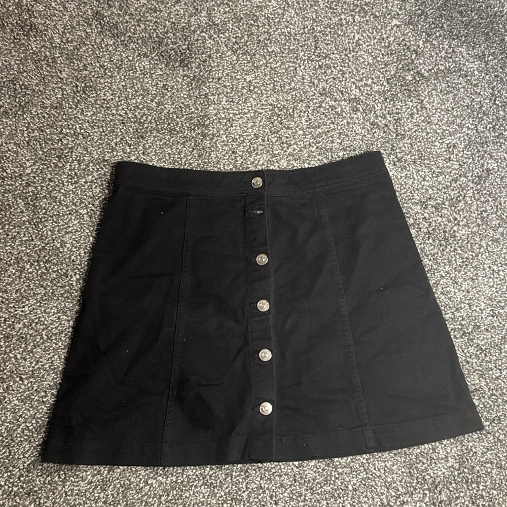Black Button-Up Women's Skirt